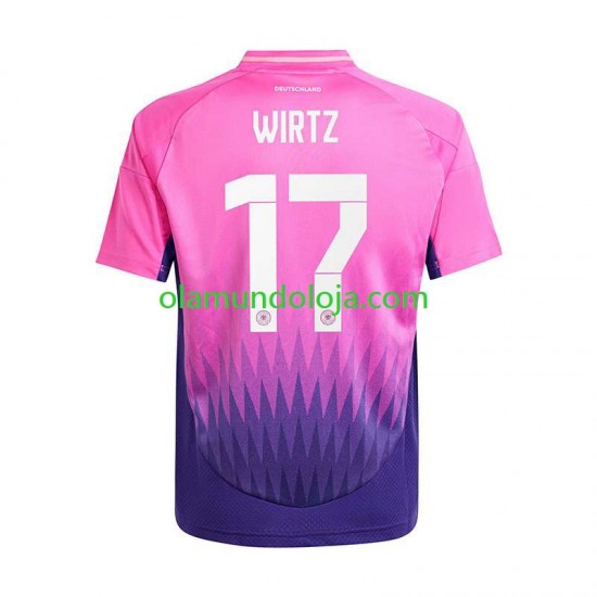 Camisola Alemanha Florian Wirtz 17 Homem Equipamento Segundo Euro 2024 Manga Curta